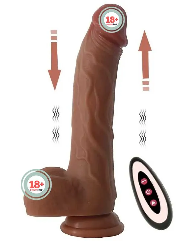 NOXXX Isıtmalı İleri Geri Hareketli Döner Başlı Şarjlı Uzaktan Kumandalı Realistik Dildo